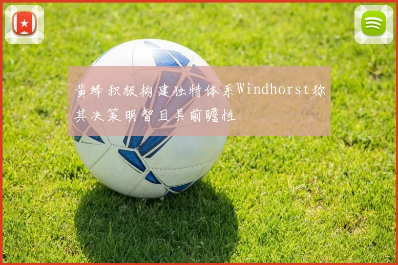 黄蜂积极构建独特体系Windhorst称其决策明智且具前瞻性